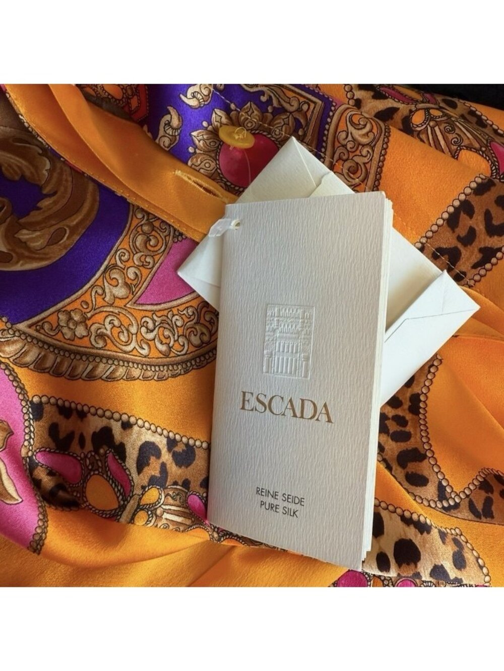 Vintage Escada Silk Taj Mahal Print Blouse Shirt Maximalist Rare Size 36 NWT - Picture 10 of 10